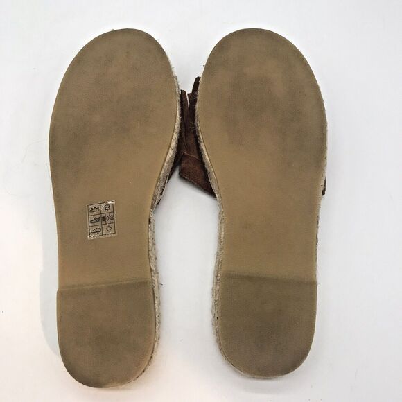 Karl Lagerfeld Euler Slides Women's size 8 Brown Suede Flat Espadrille Sandals - Picture 9 of 11